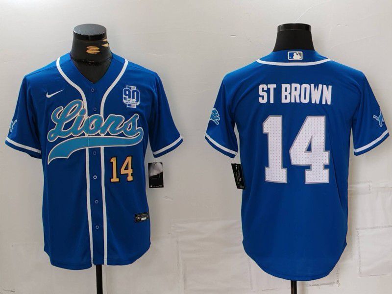 Men Detroit Lions #14 ST Brown Blue Second generation joint name 2024 Nike Limited NFL Jersey style 8154->san diego padres->MLB Jersey
